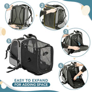 PETSFIT Dog and Cat Backpack Carrier Expandable with Great Ventilation — view 3